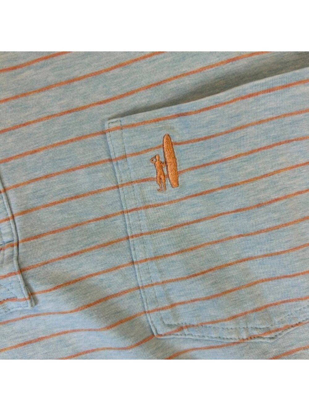 Johnnie-O Hangin' Out Neese Polo Shirt Mens XL Blue Orange Striped Short Sleeve - Picture 6 of 12